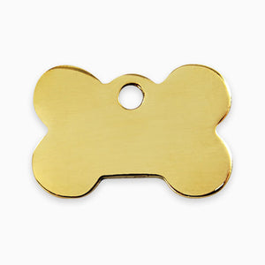 Brass Dog Tags Bone