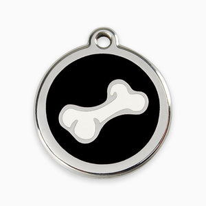 Enamel Dog ID Tag Bone  (11 colours)