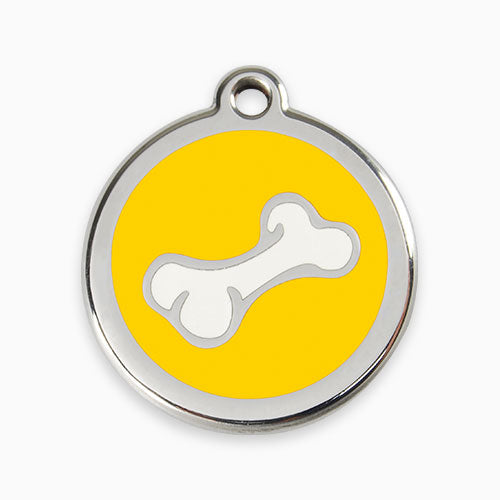 Enamel Dog ID Tag Bone  (11 colours)