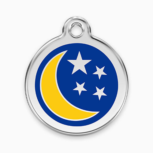 Enamel Pet ID Tag Moon & Stars