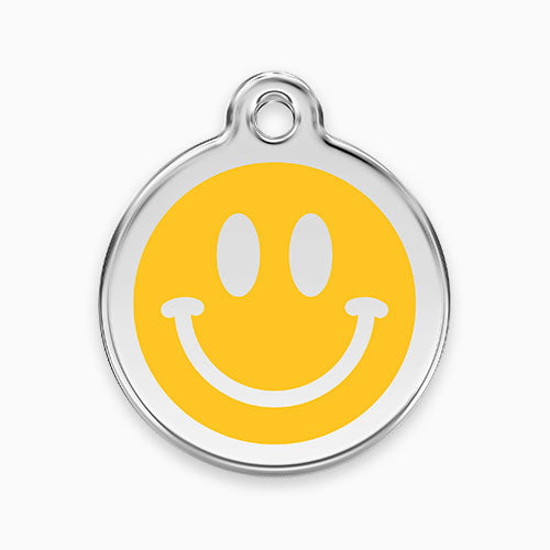 Enamel Pet ID Tag Smiley Face