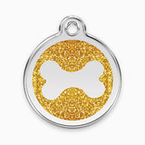 Glitter Enamel Dog Tag - Bone (7 colours)