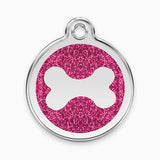 Glitter Enamel Dog Tag - Bone (7 colours)