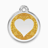 Glitter Enamel Pet ID Tag - Heart (7 colours)