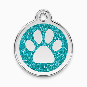 Glitter Enamel Dog Tag  - Paw(7 colours)