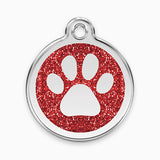 Glitter Enamel Dog Tag  - Paw(7 colours)